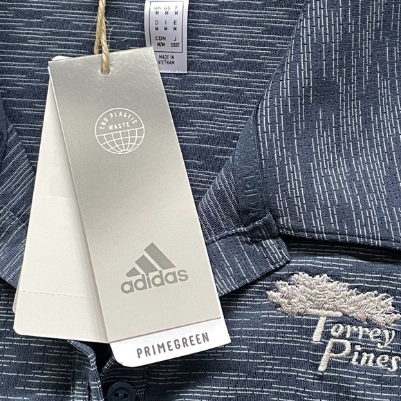 Adidas Space Dye Torrey Pines Sleeveless Golf Shirt Size Medium NWT - Picture 4 of 10